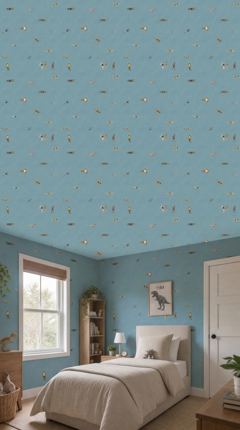 Playful room with swimmer mural repeat